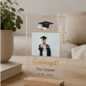 Plexiglas Geslaagd - Gouden rand