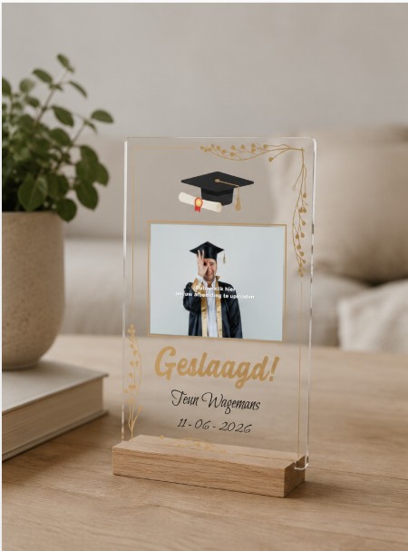 Plexiglas Geslaagd - Gouden rand