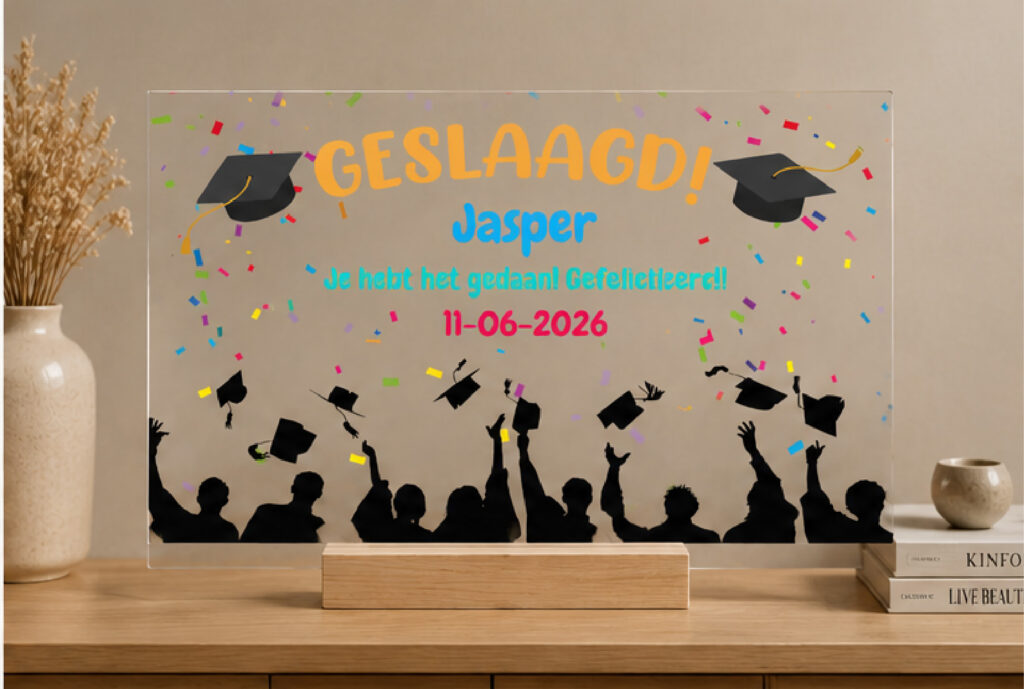 Plexiglas Geslaagd - Juichend