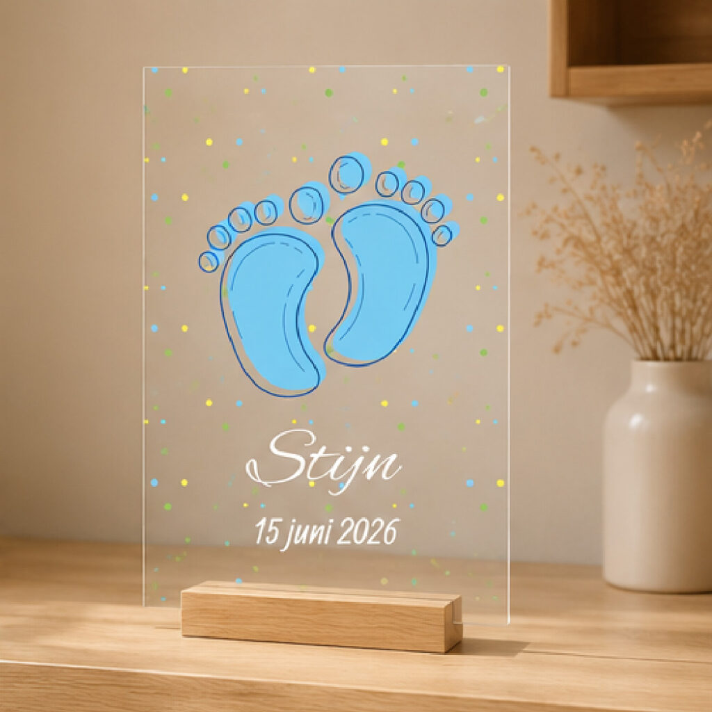 Plexiglas Geboorte - Baby voetjes jongen