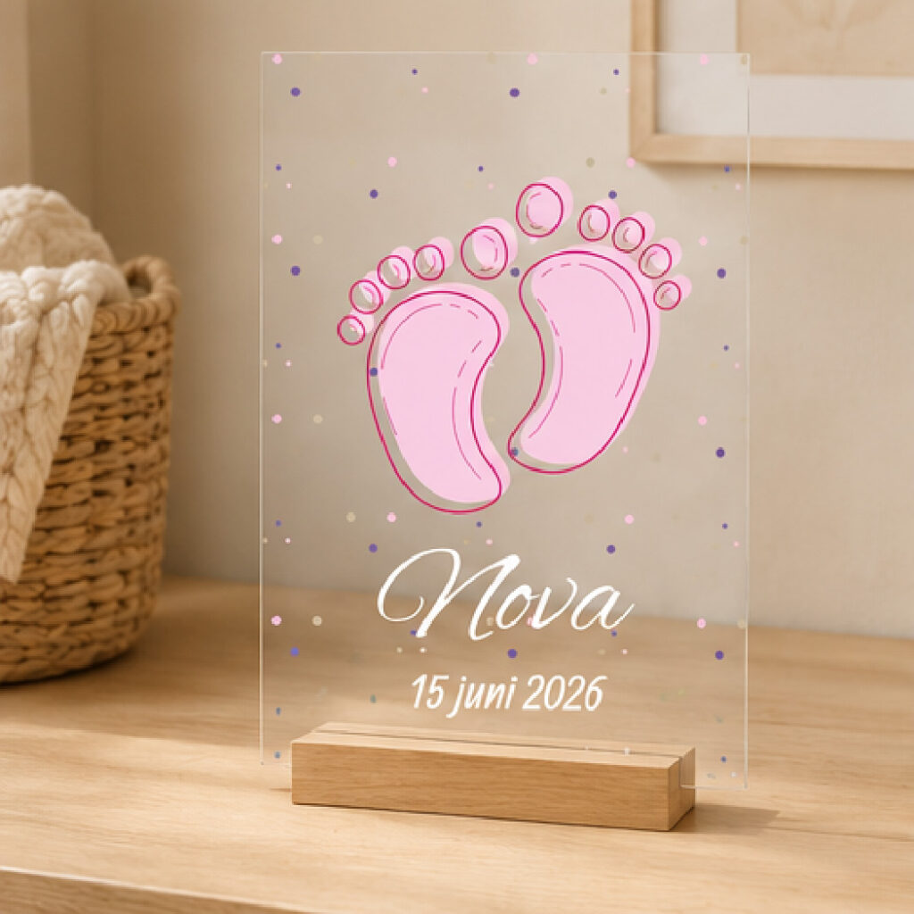 Plexiglas Geboorte - Baby voetjes meisje