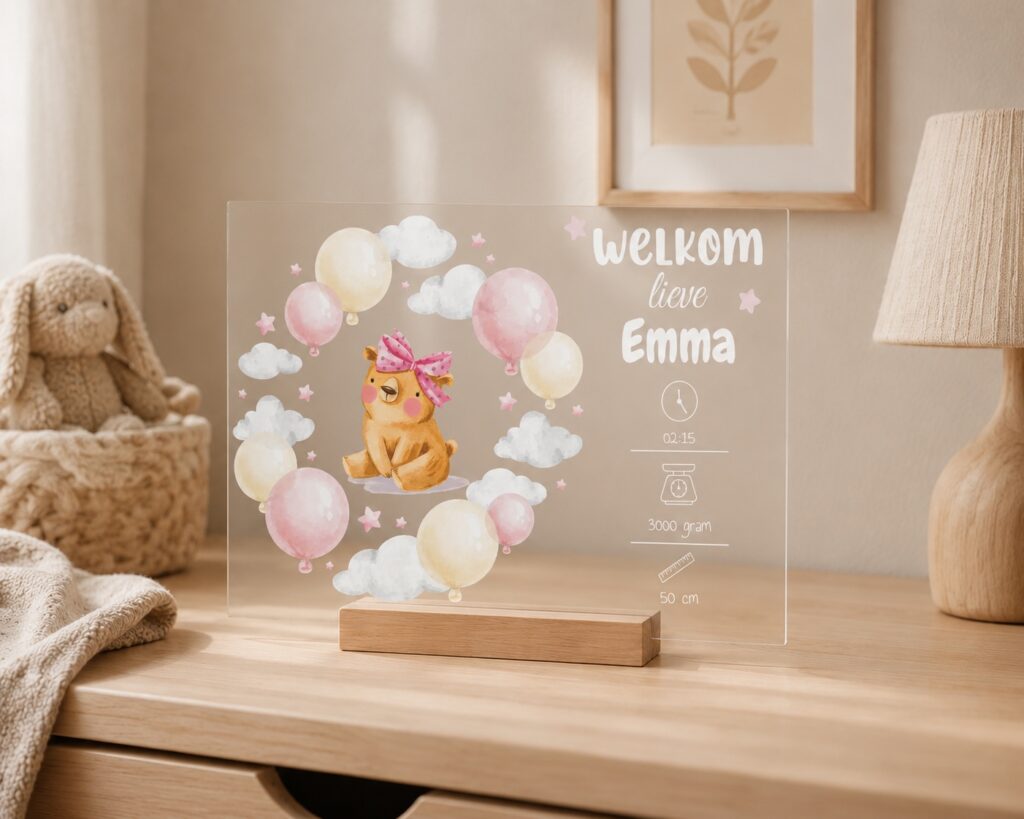 Plexiglas Geboorte - Welkom lieve meisje