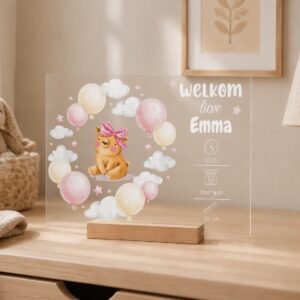 Plexiglas Geboorte - Welkom lieve meisje