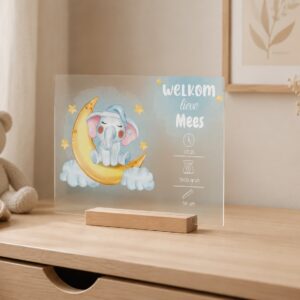 Plexiglas Geboorte - Welkom lieve jongen