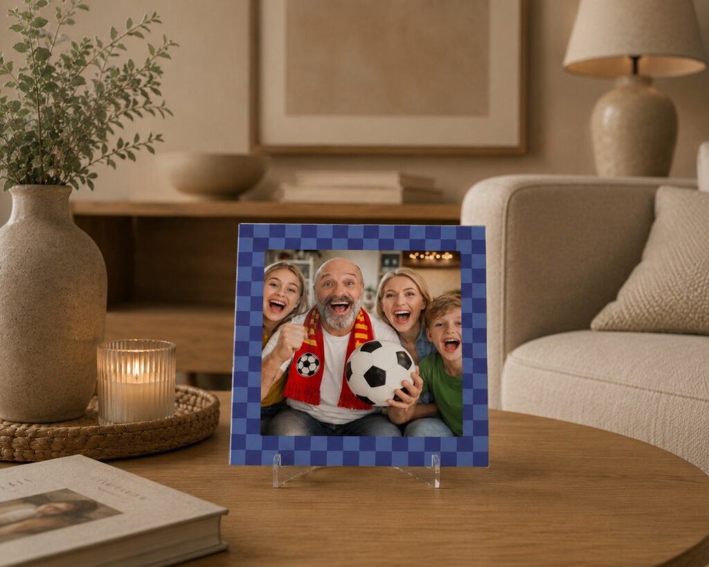 Tegel Fotokaders - Blokjes rand blauw