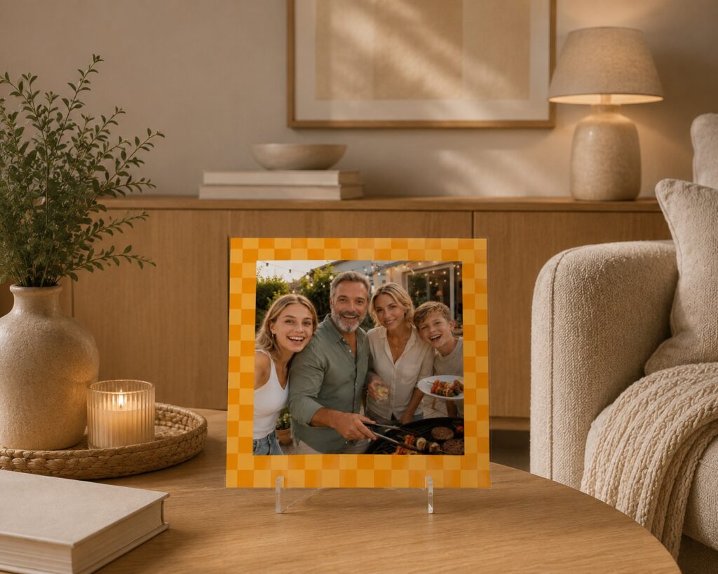 Tegel Fotokaders - Blokjes rand geel
