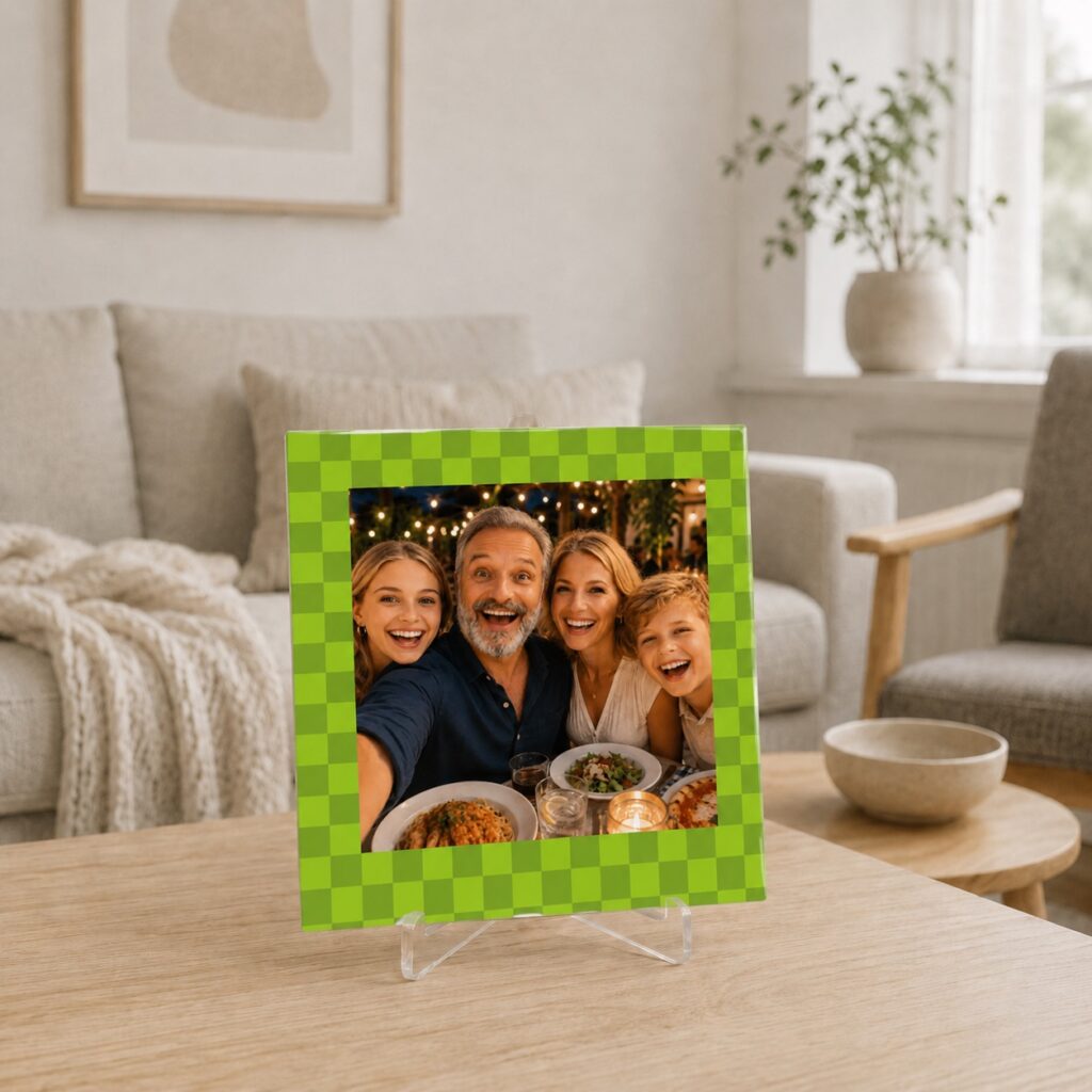 Tegel Fotokaders - Blokjes rand groen