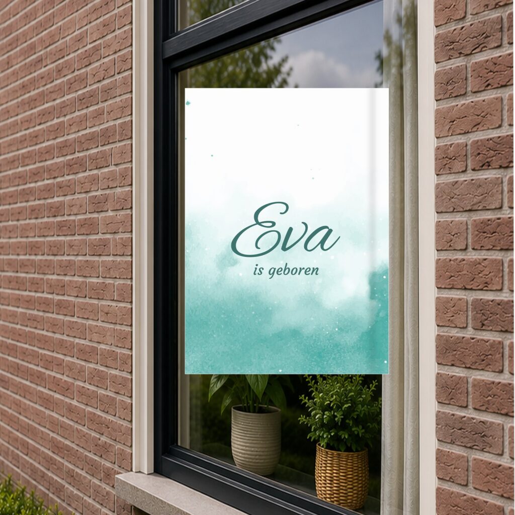 Raambord Geboorte - Groene waterverf