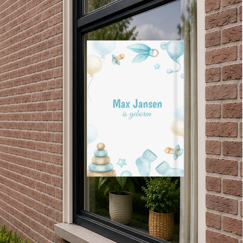 Raambord Geboorte - Rand baby spullen jongen