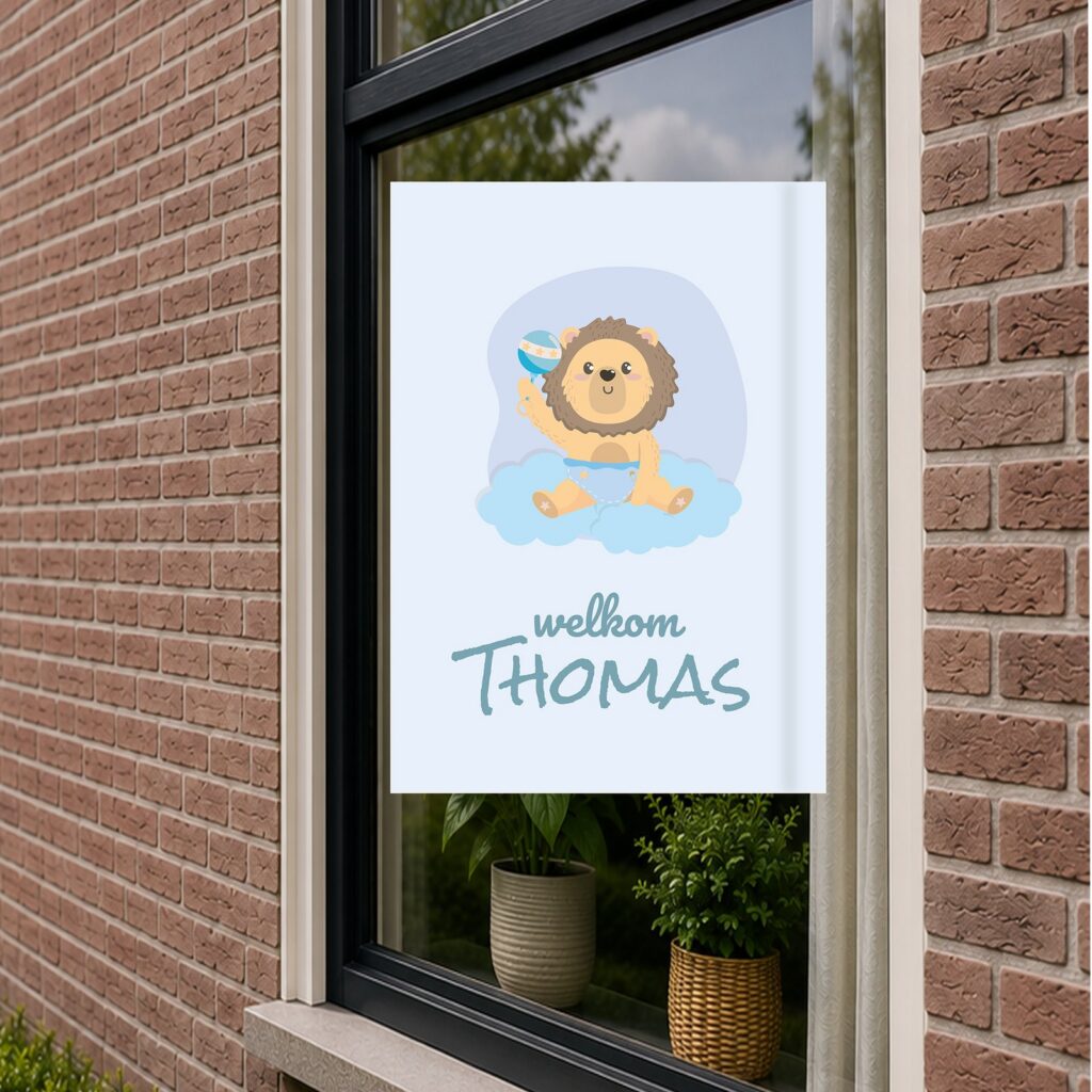 Raambord Geboorte - Welkom leeuw