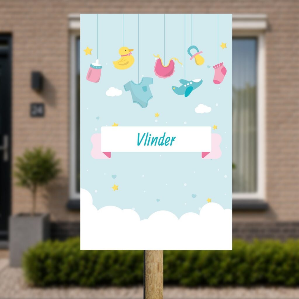 Tuinbord Geboorte - Uit de lucht