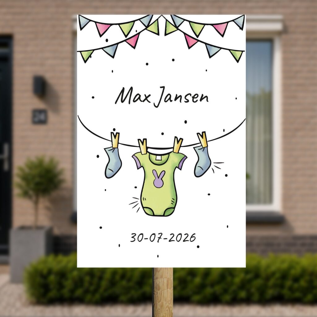 Tuinbord Geboorte - Waslijn