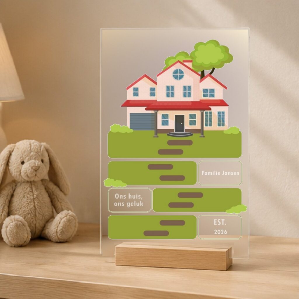 plexiglas housewarming ons huis ons geluk